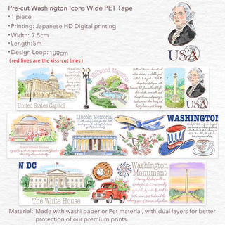 Fyndhörna - Pre - cut Washington Icons PET - 1 - Tidformera - Tidformera