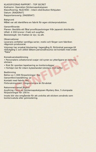 Fyndhörna - Stickersapokalypsen - Mystery 5 - pack - 1 - Tidformera - Tidformera