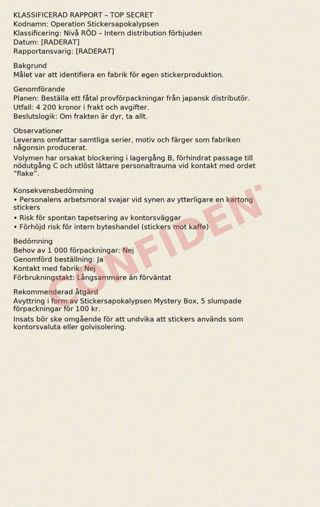 Fyndhörna - Stickersapokalypsen - Mystery 5 - pack - 1 - Tidformera - Tidformera