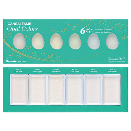 GANSAI TAMBI Akvarellfärg 6 - pack - Opal colors - 1 - ZIG Kuretake - Tidformera