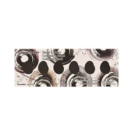 Gansai Tambi Akvarellfärg 6 - pack - Sumi Colors - 5 - ZIG Kuretake - Tidformera