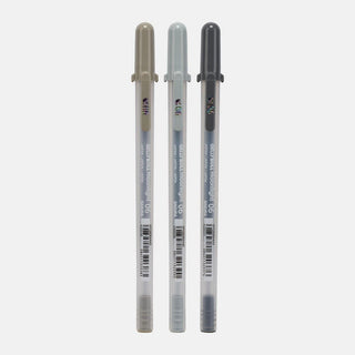 Gelly roll Gelpenna 3 - pack - Urban från Sakura. Tre pennor i färgerna brun, ljusgrå och mörkgrå.  - Tidformera