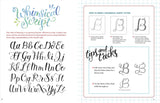 Hand Lettering - An Interactive Guide to the art of Drawing Letters från Peter Pauper Press - Bild på uppslag i bok med bokstäver - Tidformera