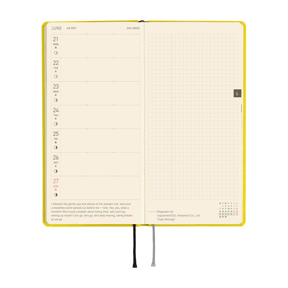 Hobonichi - Weeks MEGA Colors: Canaria Yellow - 2027 - 4 - Hobonichi Techo - Tidformera