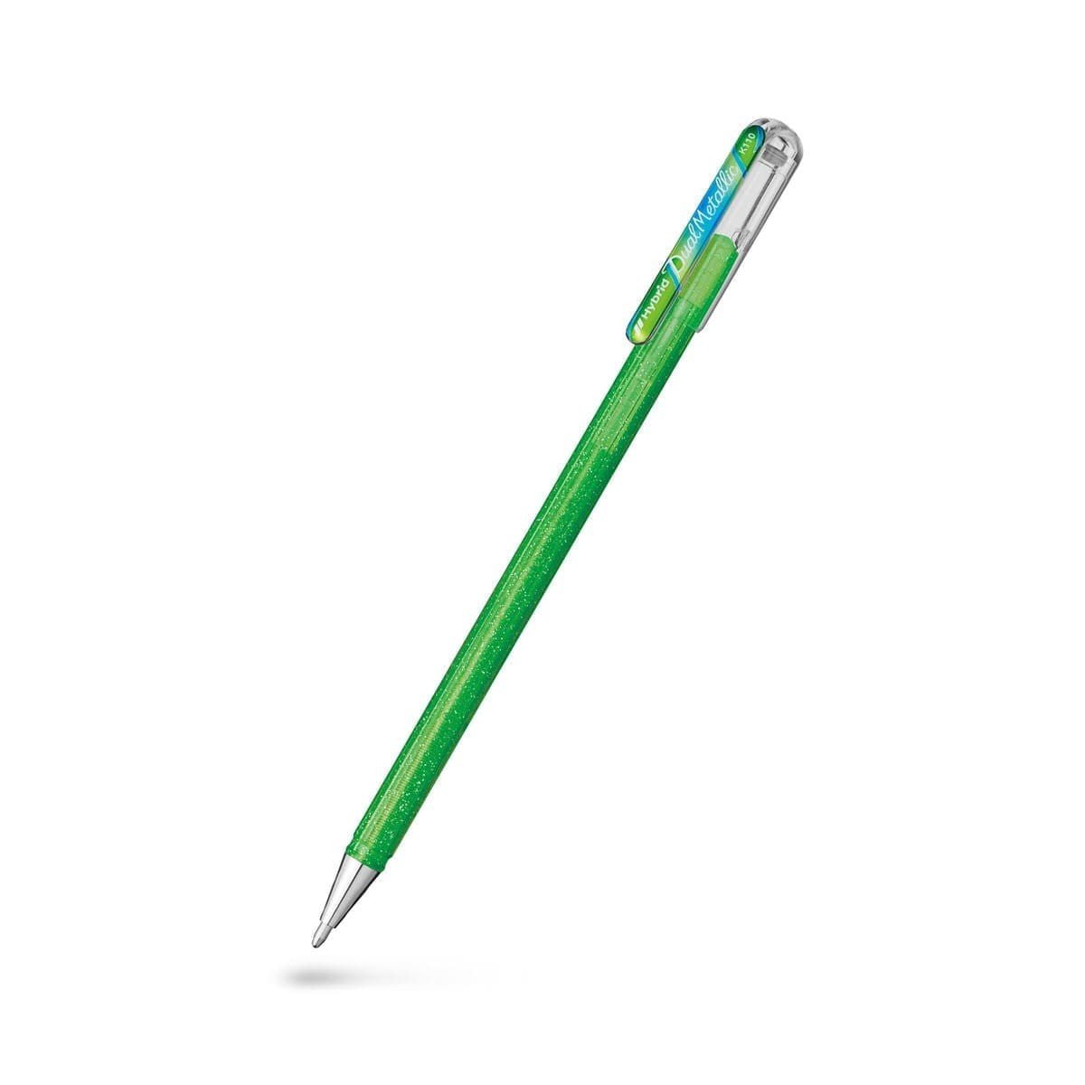 Hybrid Dual Metallic - Light green + Metallic Blue & red - Pentel - Tidformera