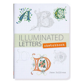 Illuminated Letters Sketchbook av Jane Sullivan. Framsidan av boken.  Tidformera