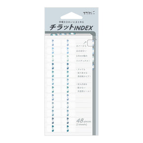Index Chiratto Stickers - Number Blue - 1 - Midori - Tidformera