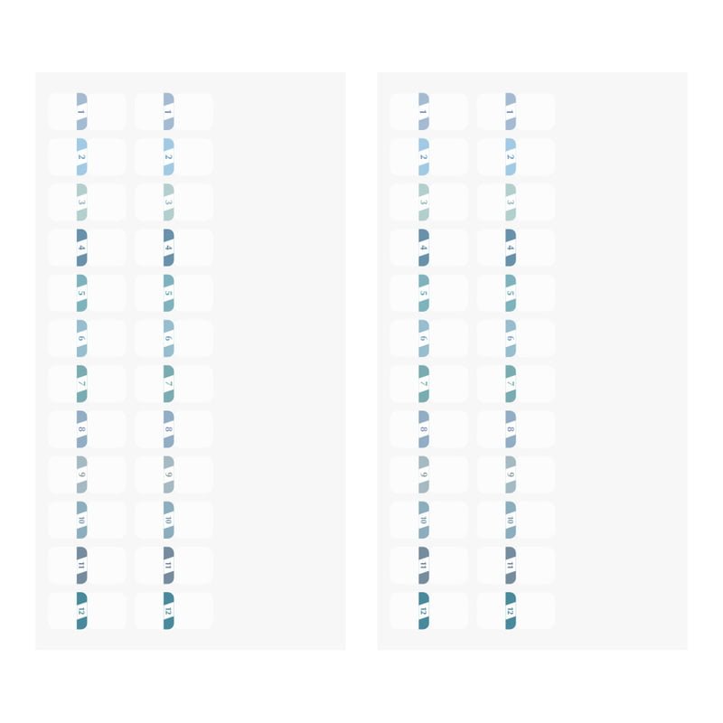 Index Chiratto Stickers - Number Blue - 4 - Midori - Tidformera