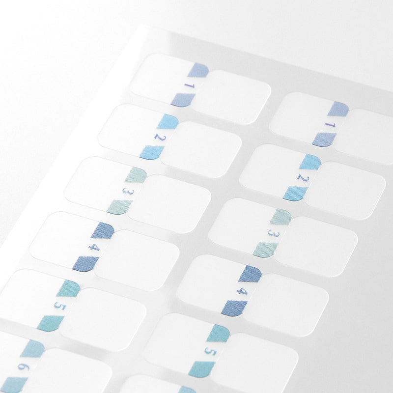 Index Chiratto Stickers - Number Blue - 2 - Midori - Tidformera