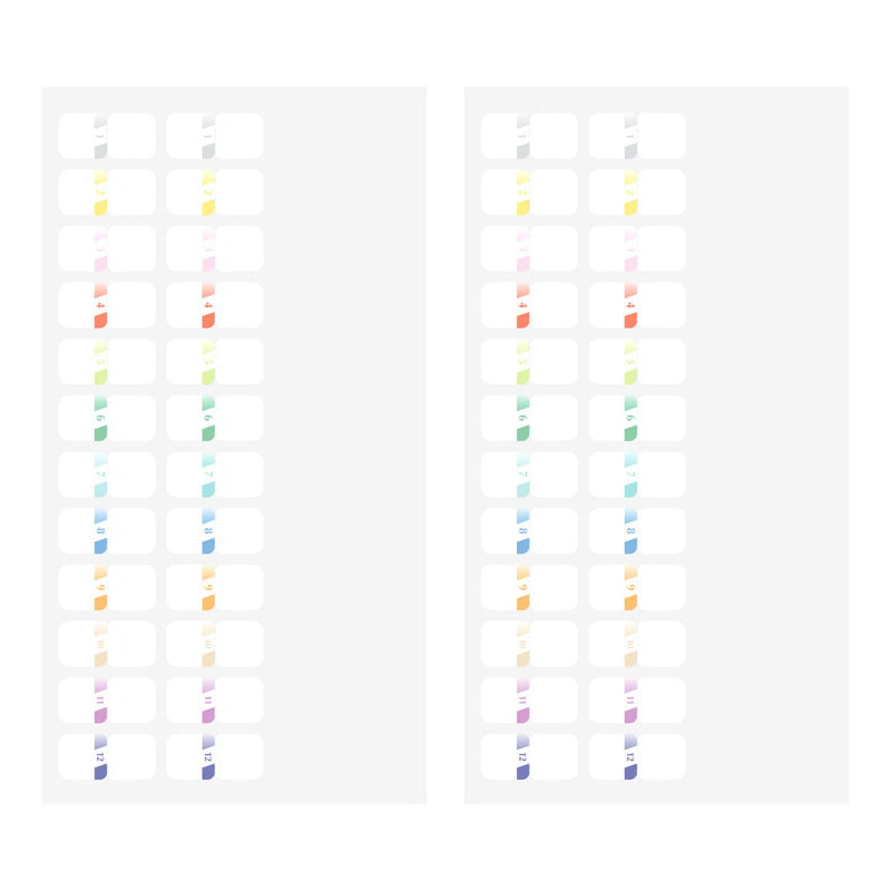 Index Chiratto Stickers - Number Color - 4 - Midori - Tidformera