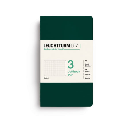 Jottbook Skrivhäften - Dotted 3-pack A6 - Forest Green - 1 - Leuchtturm1917 - Tidformera