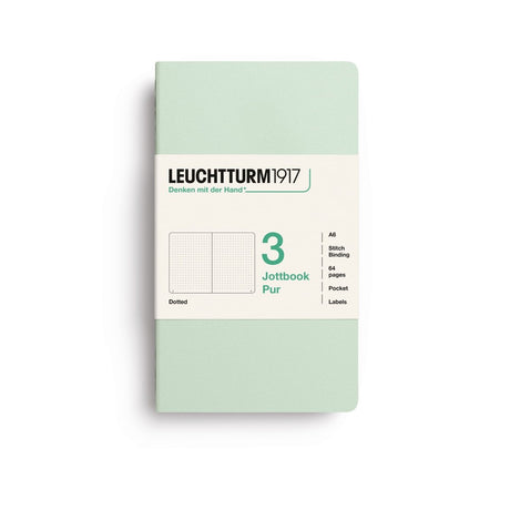 Jottbook Skrivhäften - Dotted 3-pack A6 - Mint Green - 1 - Leuchtturm1917 - Tidformera