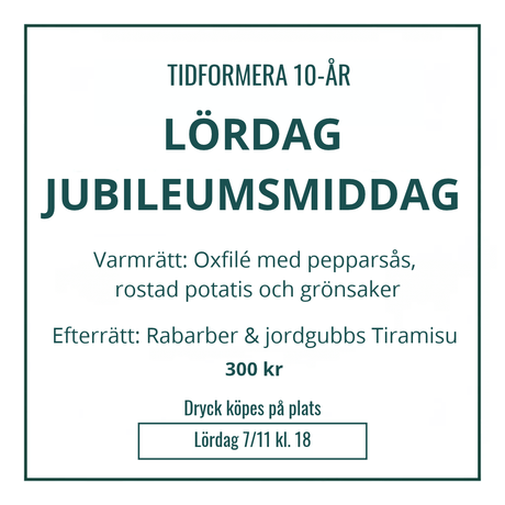 Jubileumsmiddag 7/11 Tidformera 10 år! - 1 - Tidformera - Tidformera