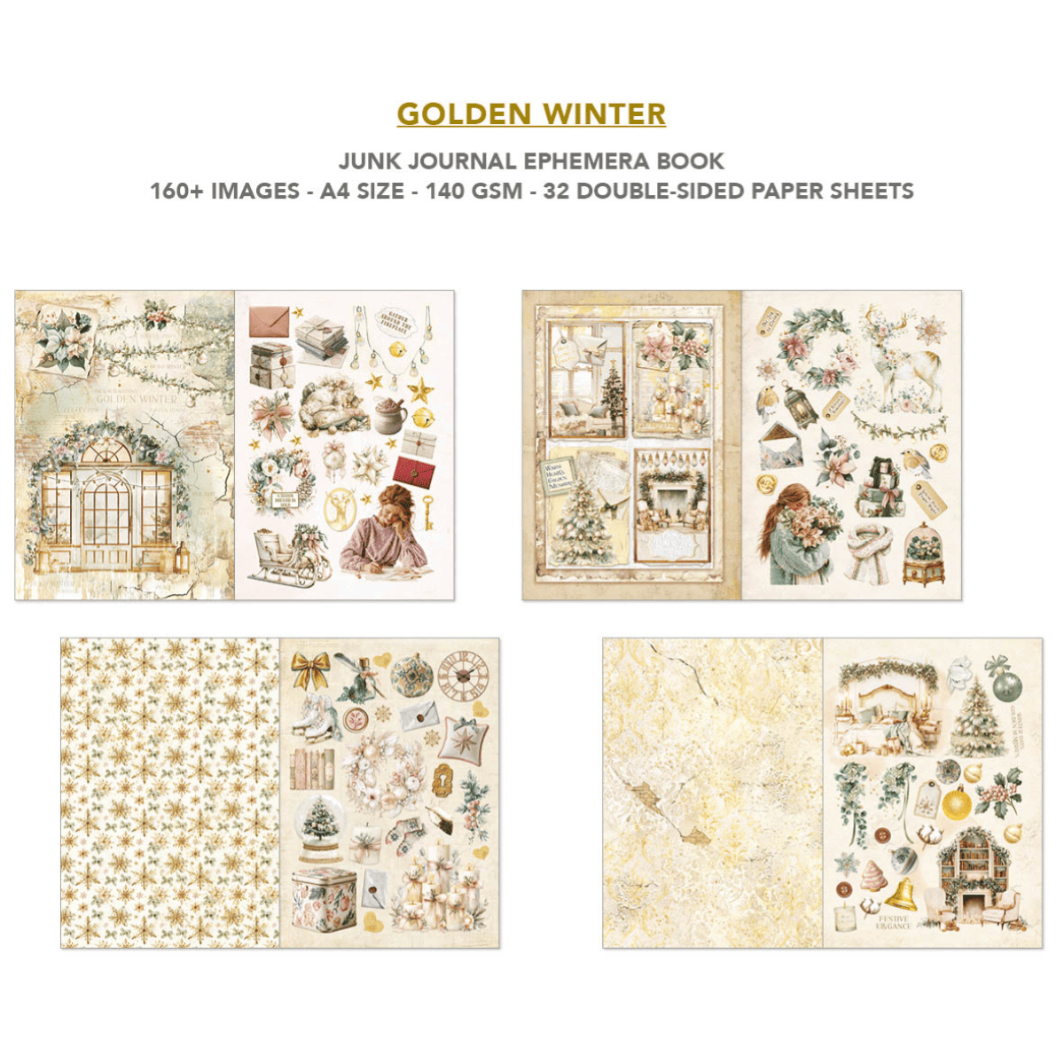 Junk Journal & Ephemera book - Golden Winter - 4 - Ciao Bella - Tidformera