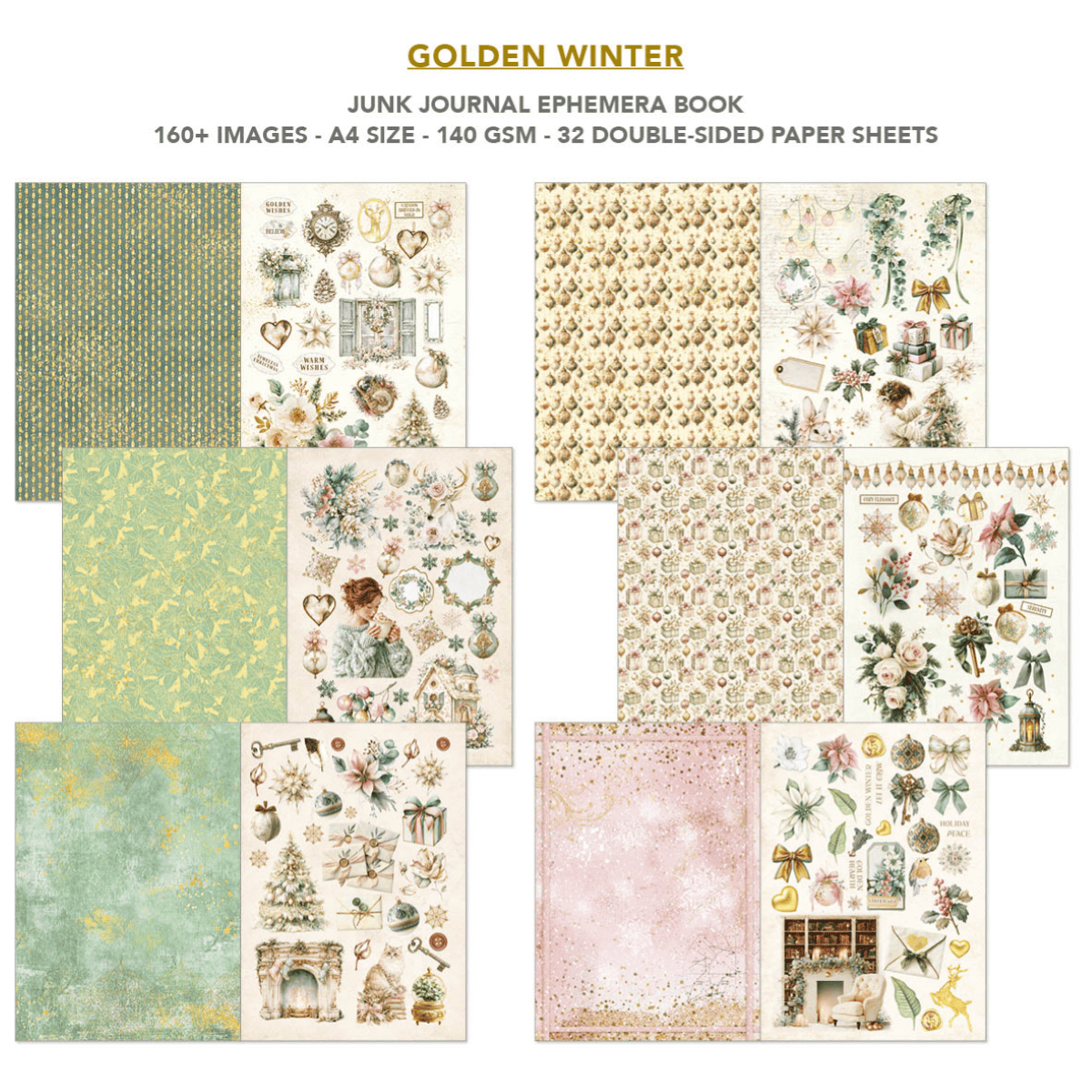 Junk Journal & Ephemera book - Golden Winter - 2 - Ciao Bella - Tidformera