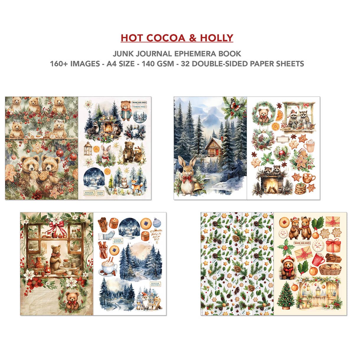 Junk Journal & Ephemera book - Hot Cocoa & Holly - 4 - Ciao Bella - Tidformera