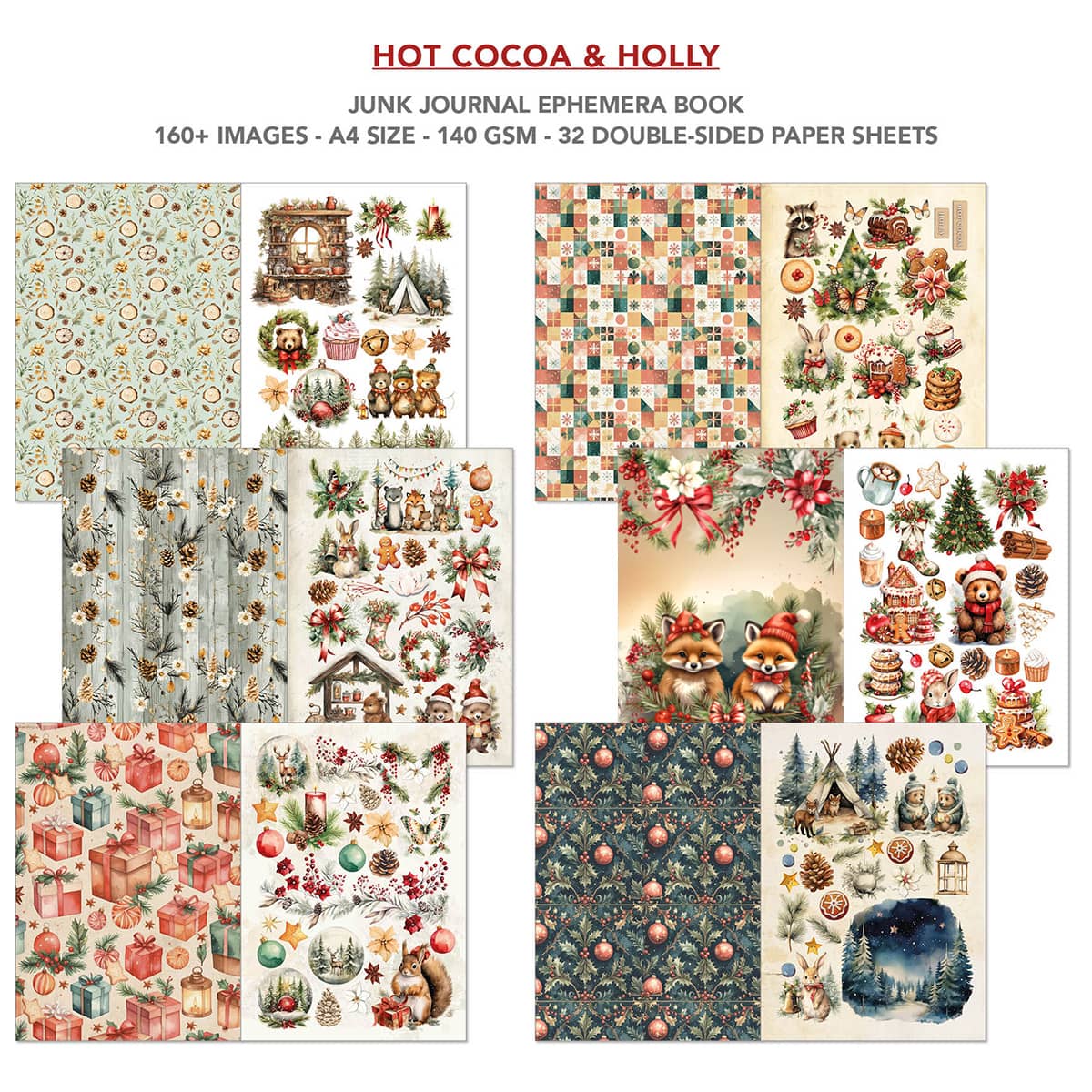 Junk Journal & Ephemera book - Hot Cocoa & Holly - 2 - Ciao Bella - Tidformera