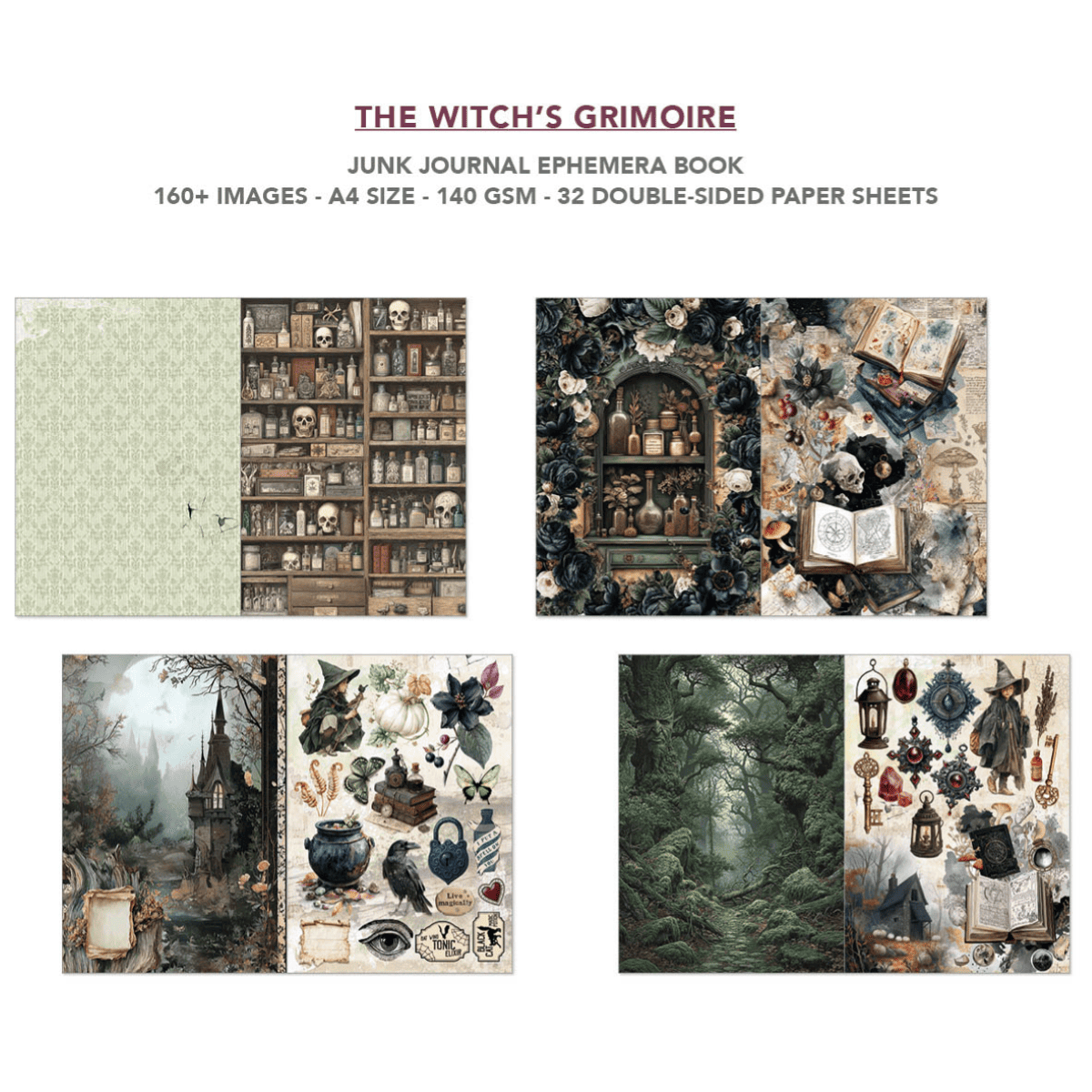 Junk Journal & Ephemera book - The Witch's grimoire - 4 - Ciao Bella - Tidformera