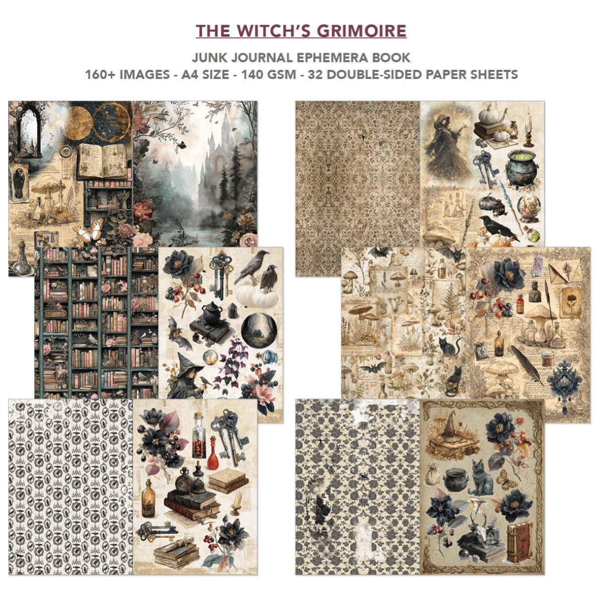 Junk Journal & Ephemera book - The Witch's grimoire - 2 - Ciao Bella - Tidformera