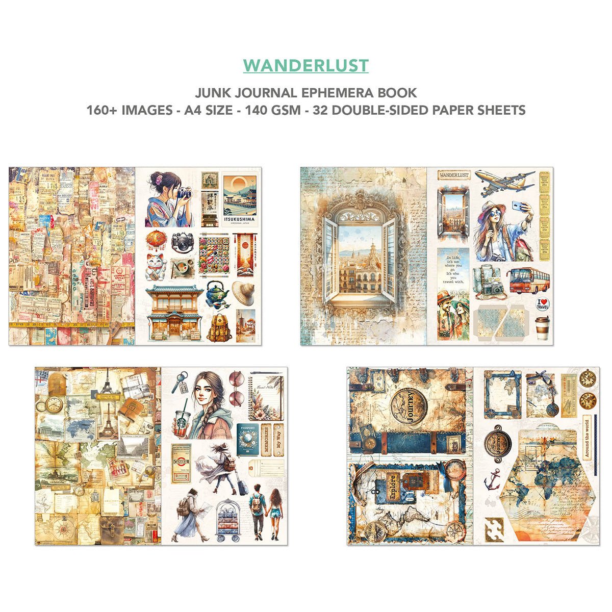 Junk Journal & Ephemera book - Wanderlust - 4 - Ciao Bella - Tidformera