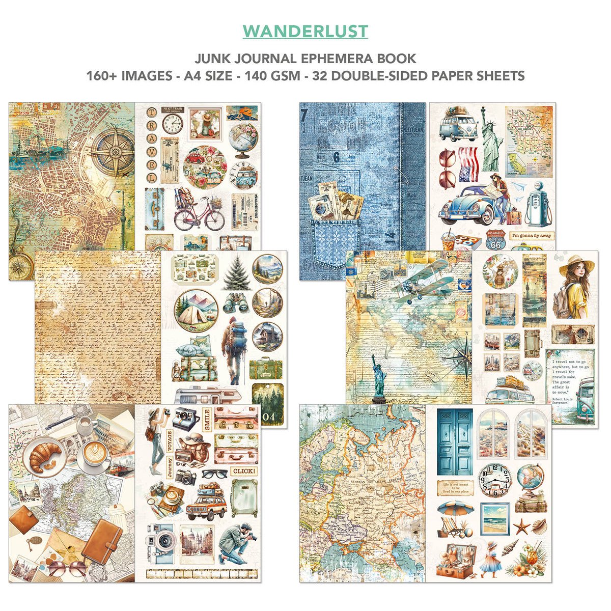 Junk Journal & Ephemera book - Wanderlust - 2 - Ciao Bella - Tidformera