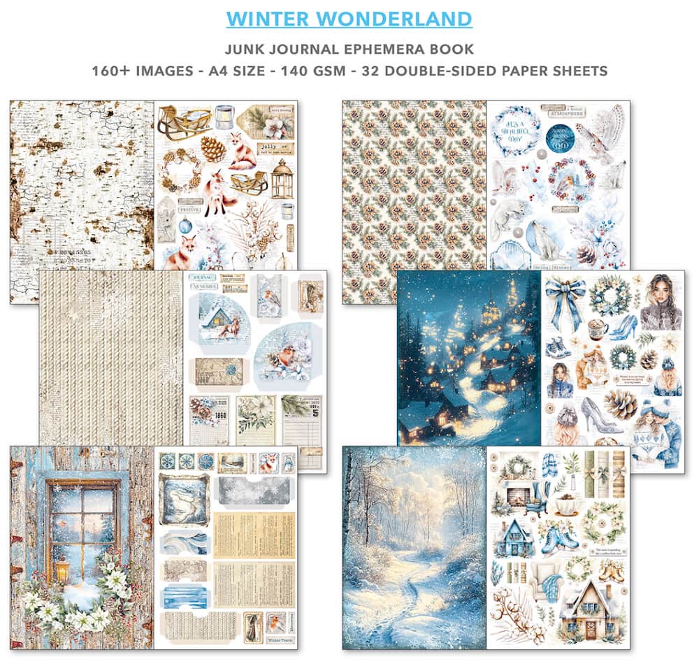 Junk Journal & Ephemera book - Winter Wonderland - 3 - Ciao Bella - Tidformera