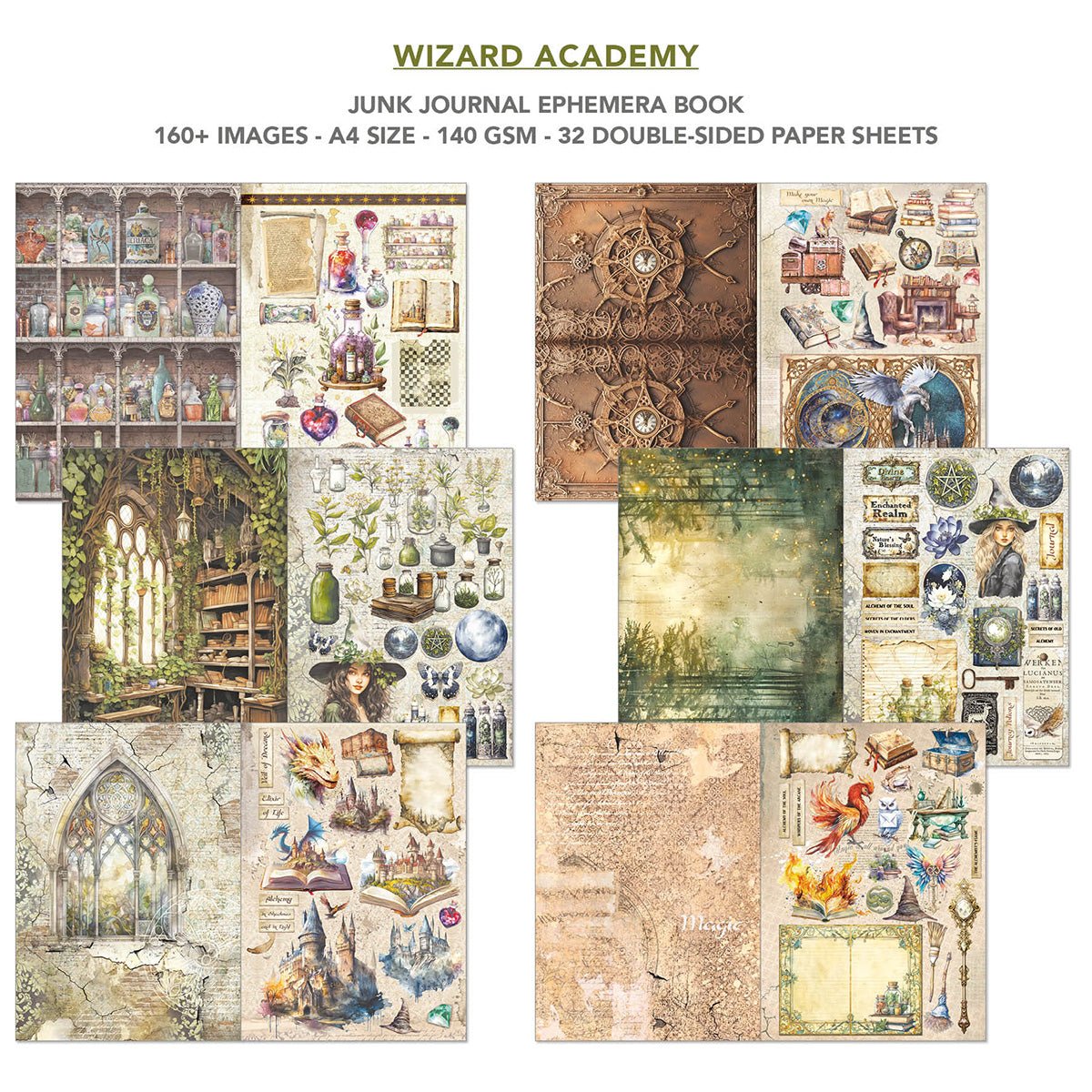 Junk Journal & Ephemera book - Wizard Academy - 2 - Ciao Bella - Tidformera