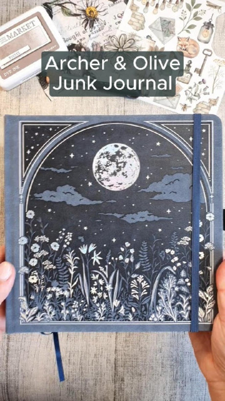 Junk Journal SQ - Moonlit Garden - 2 - Archer & Olive - Tidformera
