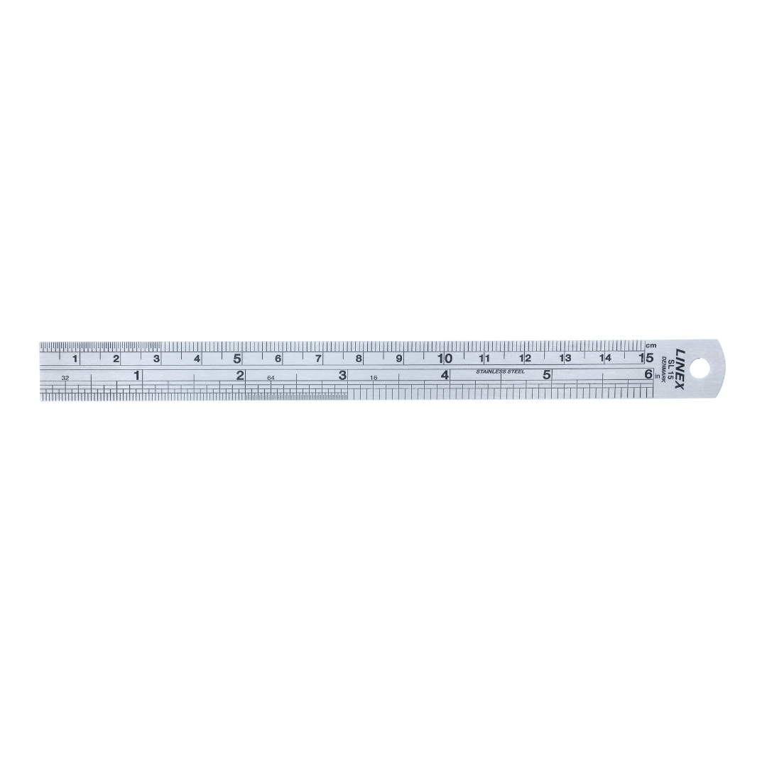 Linjal stål 15 cm - Linex - Tidformera