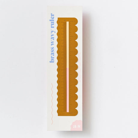 Linjal stencil Brass Wavy - 1 - Another Studio UK - Tidformera