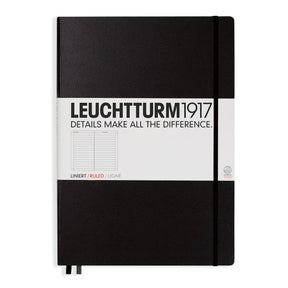 Linjerad skrivbok Lt A4+ Master Black från Leuchtturm1917 - Svart anteckningsbok - Tidformera