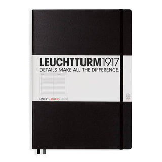 Linjerad skrivbok Lt A4+ Master Black från Leuchtturm1917 - Svart anteckningsbok - Tidformera