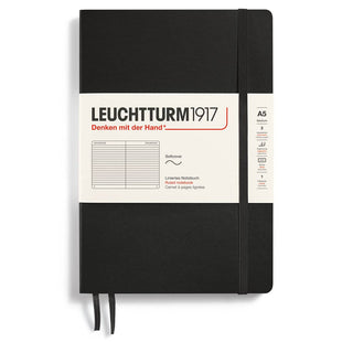 Linjerad skrivbok Lt A5 Mjuk pärm Black från Leuchtturm1917 - Svart anteckningsbok - Tidformera