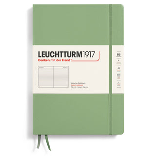 Linjerad skrivbok Lt B5 Hård pärm Sage från Leuchtturm1917 - Ljusgrön anteckningsbok - Tidformera