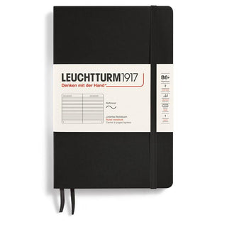 Linjerad skrivbok Lt B6+ Mjuk pärm Black från Leuchtturm1917 - Svart anteckningsbok - Tidformera