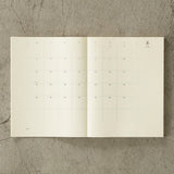 MD Notebook Diary A4 2025 Monthly Block + Memo Thin Type - Midori - Tidformera