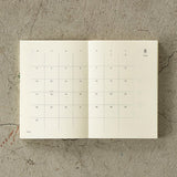 MD Notebook Diary A5 2026 Monthly Block + Memo Thin Type - 2 - Midori - Tidformera
