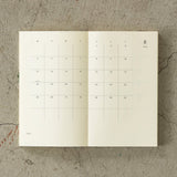 MD Notebook Diary B6 Slim 2025 Monthly Block + Memo - Midori - Tidformera