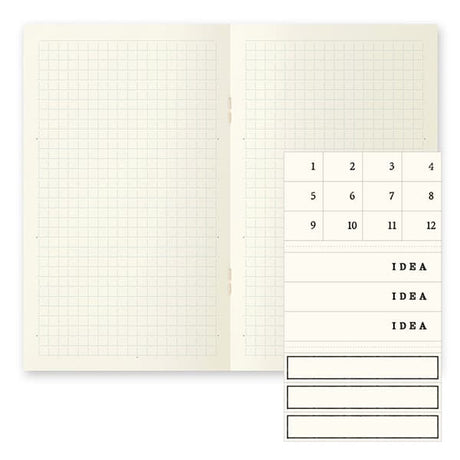 MD Notebook Light - Skrivhäfte - 3 - pack B6 Slim - Rutad - 3 - Midori - Tidformera
