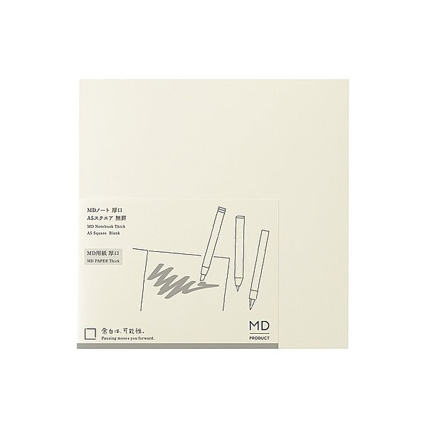 MD Notebook Thick Square - Blank - 1 - Midori - Tidformera