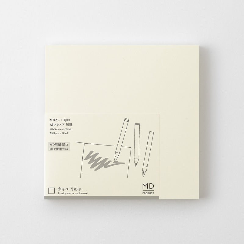 MD Notebook Thick Square - Blank - 5 - Midori - Tidformera