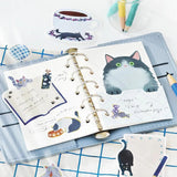 Memo stickers Cat Diary - Blue - 4 - BGM - Tidformera