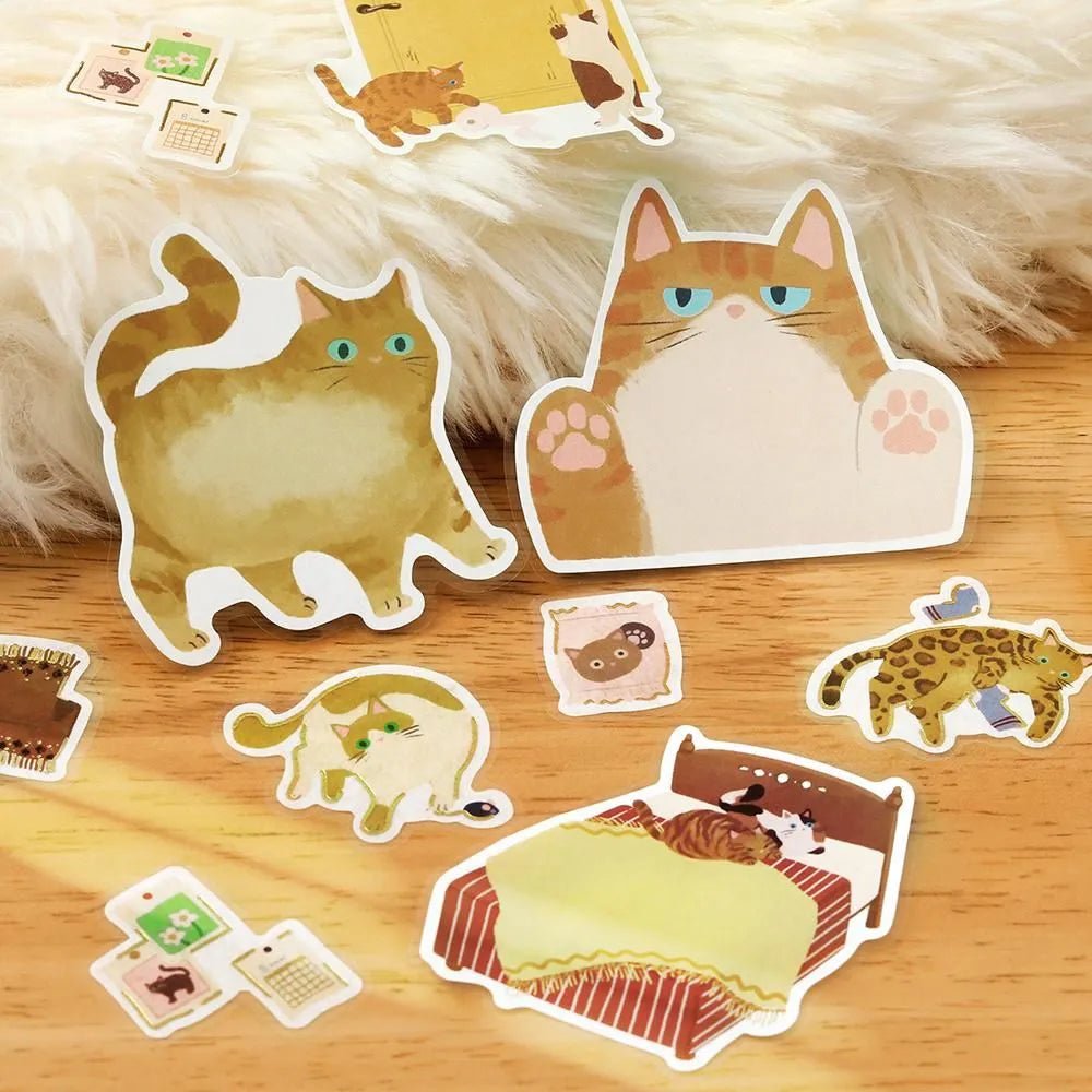 Memo stickers Cat Diary - Yellow - 4 - BGM - Tidformera