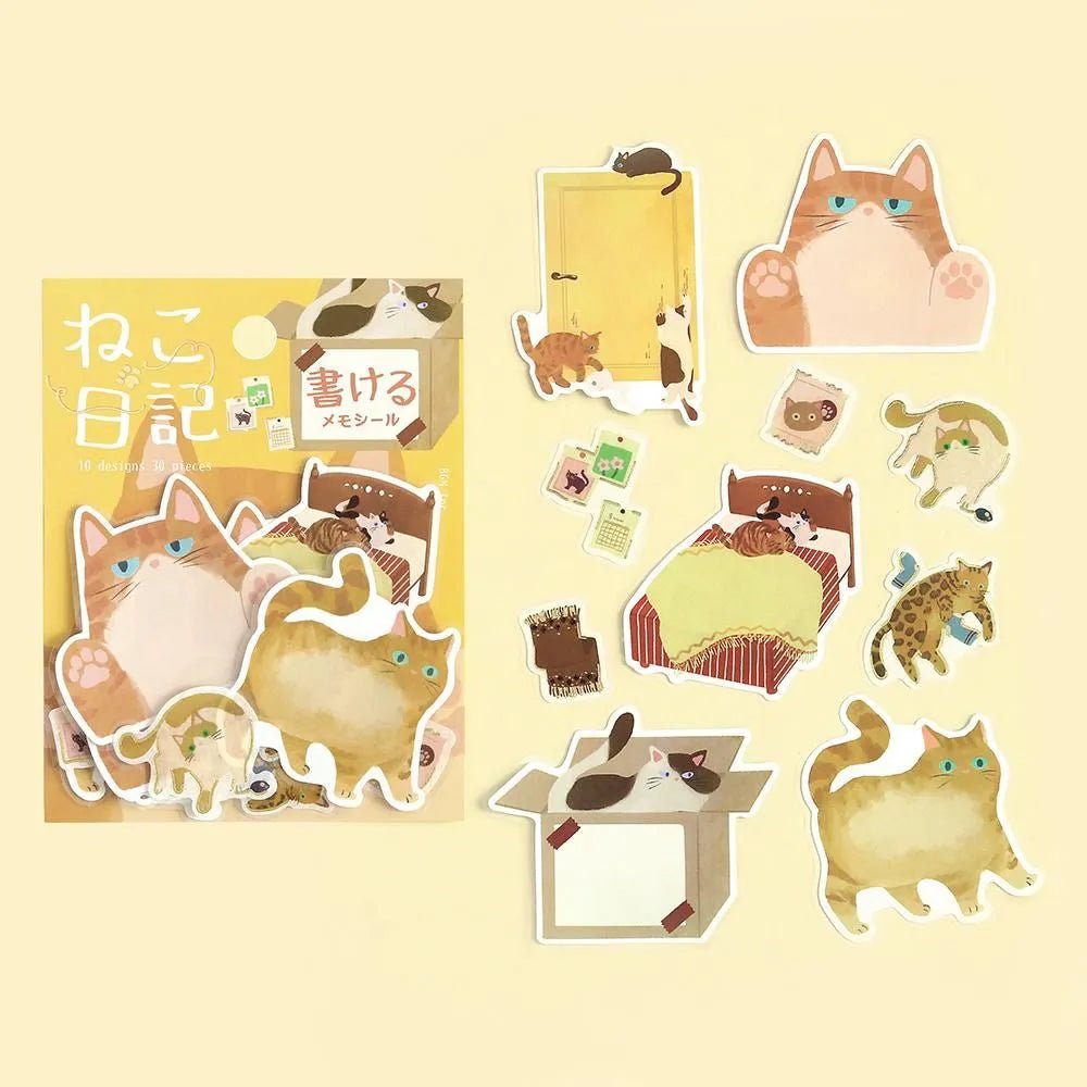 Memo stickers Cat Diary - Yellow - 5 - BGM - Tidformera