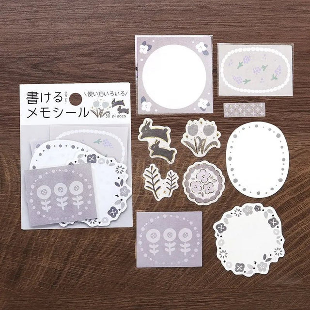 Memo stickers Hanabiki - Gray - BGM - Tidformera