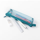 Mesh Pen Case - Blue - 3 - Midori - Tidformera