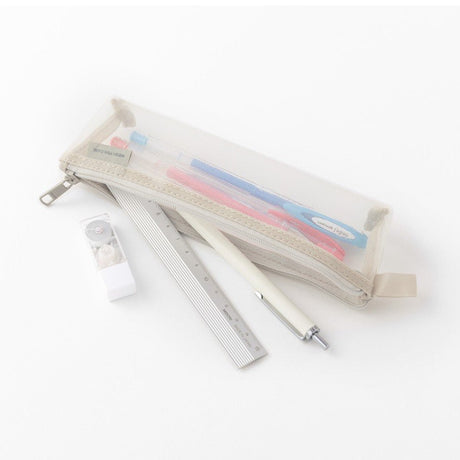 Mesh Pen Case - Gray - 2 - Midori - Tidformera