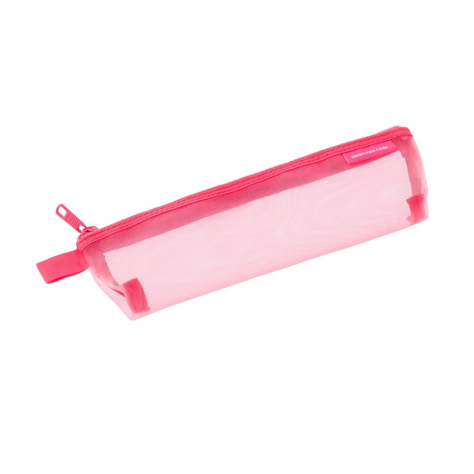 Mesh Pen Case - Pink - 3 - Midori - Tidformera