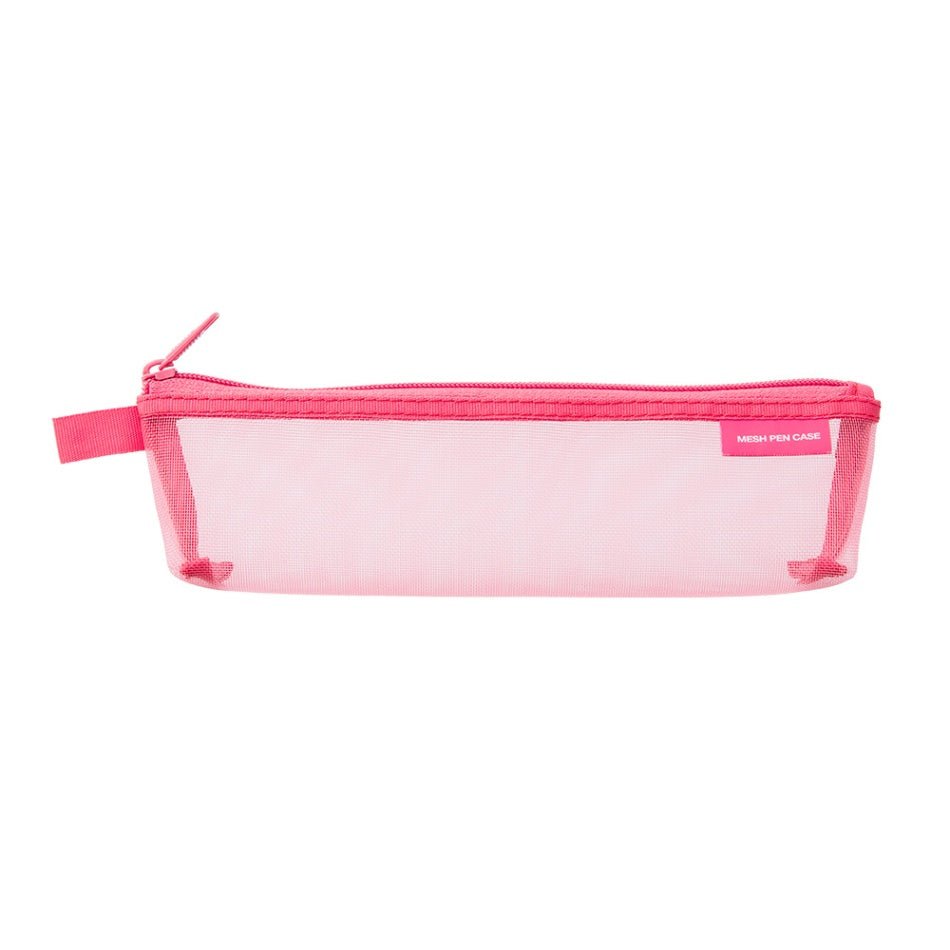 Mesh Pen Case - Pink - 1 - Midori - Tidformera
