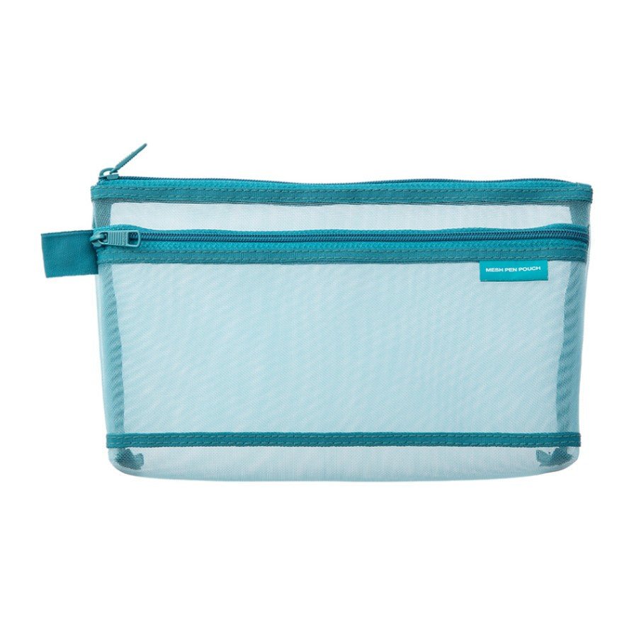 Mesh Pen Pouch - Blue - 1 - Midori - Tidformera